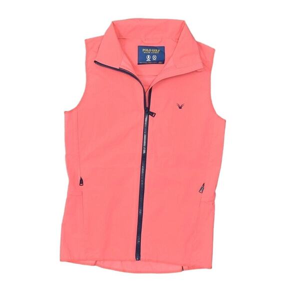 Polo Golf Ralph Lauren Pink Vest Full Zip Size S Polyester Women Solid - Picture 1 of 7